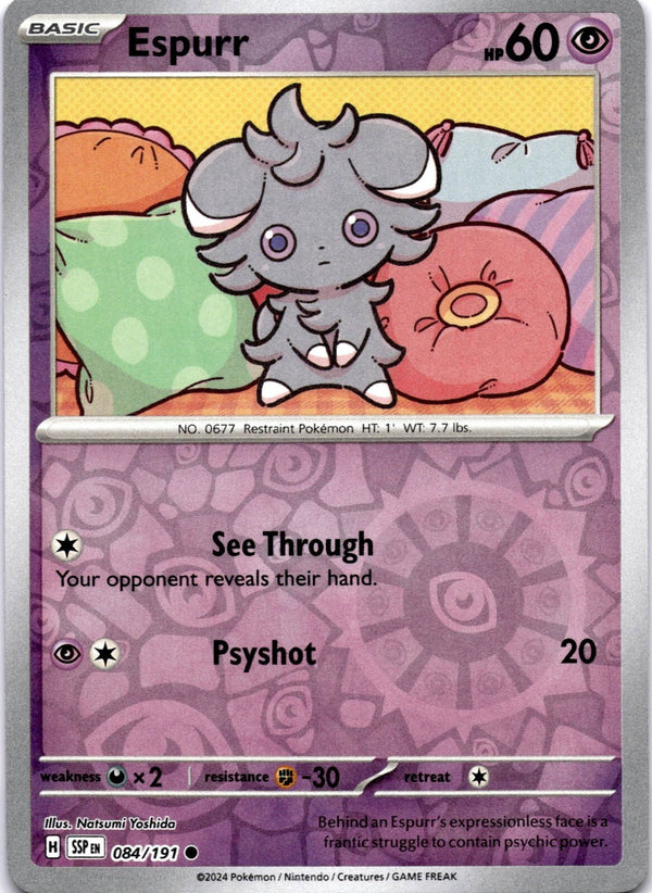 Pokemon Espurr 084/191 Surging Sparks Reverse Holo NM