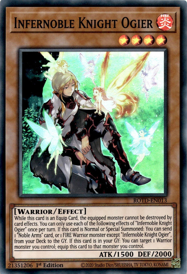 Yugioh Infernoble Knight Ogier ROTD-EN013 Super Rare 1st Edition NM