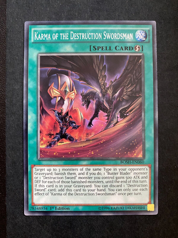 Yugioh Karma of the Destruction Swordsman BOSH-EN060 Common 1st Edition LP