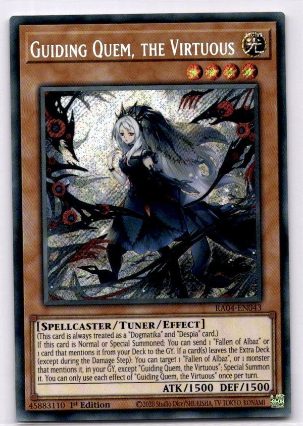 Yugioh Guiding Quem, the Virtuous RA04-EN043 Secret Rare 1st Edition NM