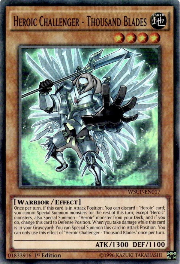 Yugioh Heroic Challenger - Thousand Blades WSUP-EN017 Super Rare 1st Ed VLP/NM