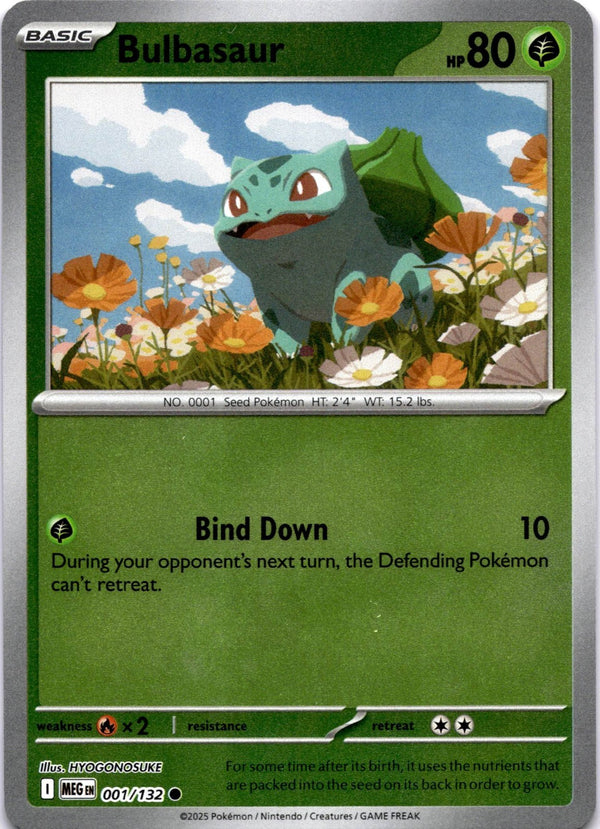Pokemon Bulbasaur 001/132 Mega Evolution Reverse Holo NM