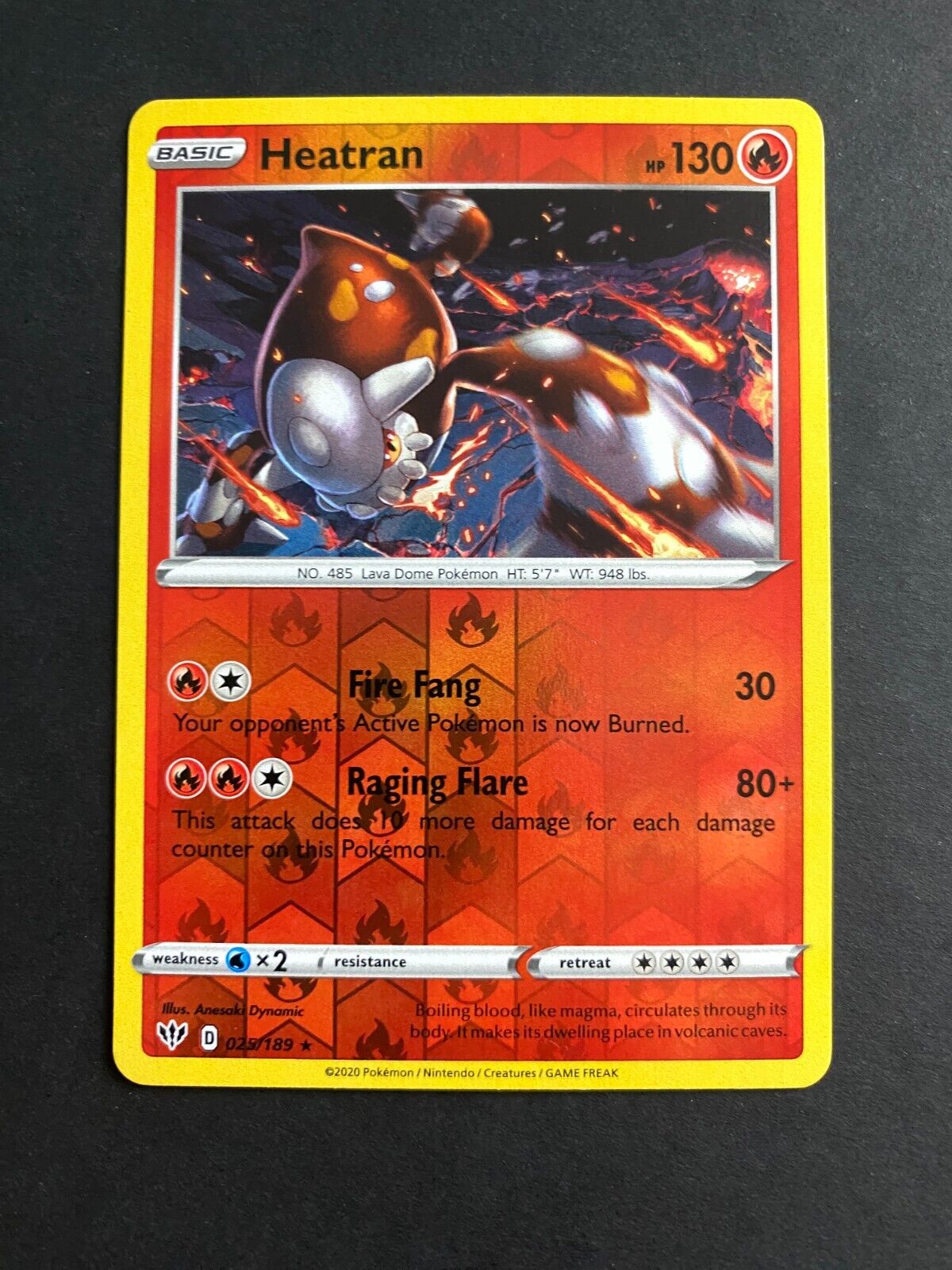 Pokemon Heatran V 025/189 Darkness Ablaze Reverse Holo NM