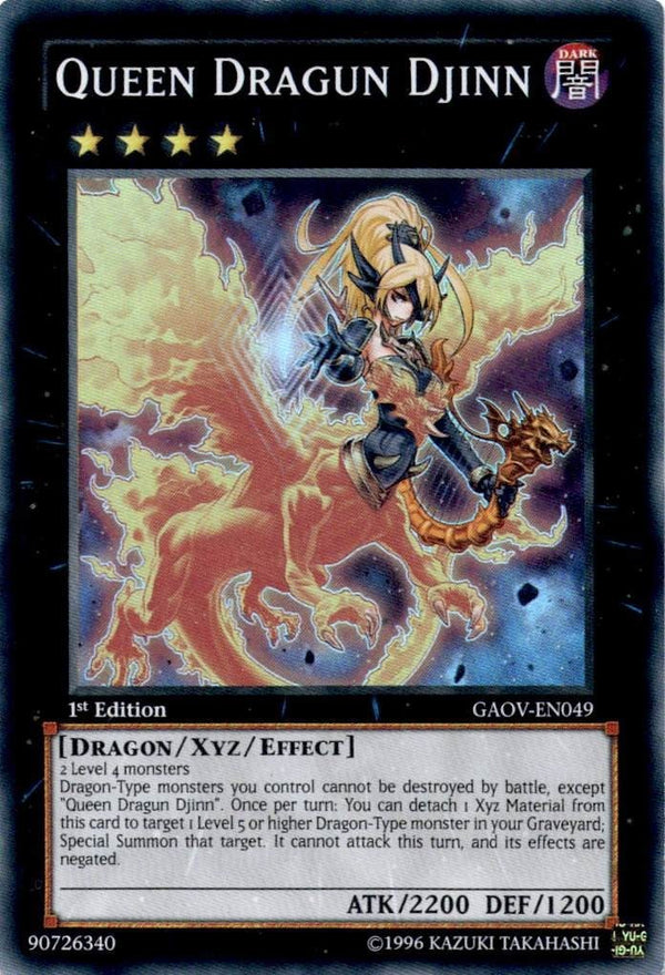 Yugioh Queen Dragun Djinn GAOV-EN049 Super Rare 1st Edition MP