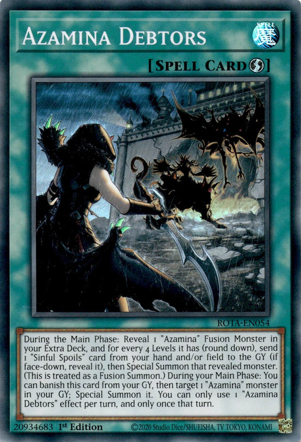 Yugioh Azamina Debtors ROTA-EN054 Super Rare 1st Edition NM