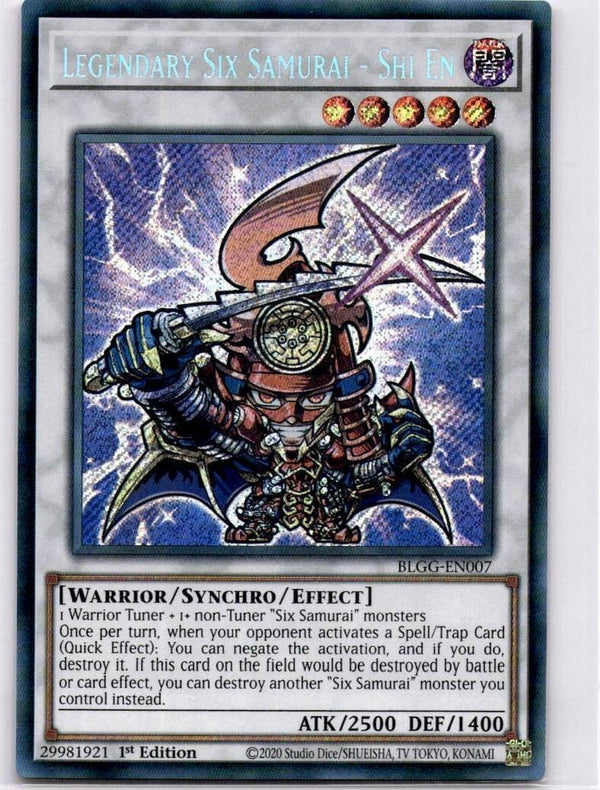 Yugioh Legendary Six Samurai – Shi-En BLGG-EN007 Secret Rare 1st Edition NM