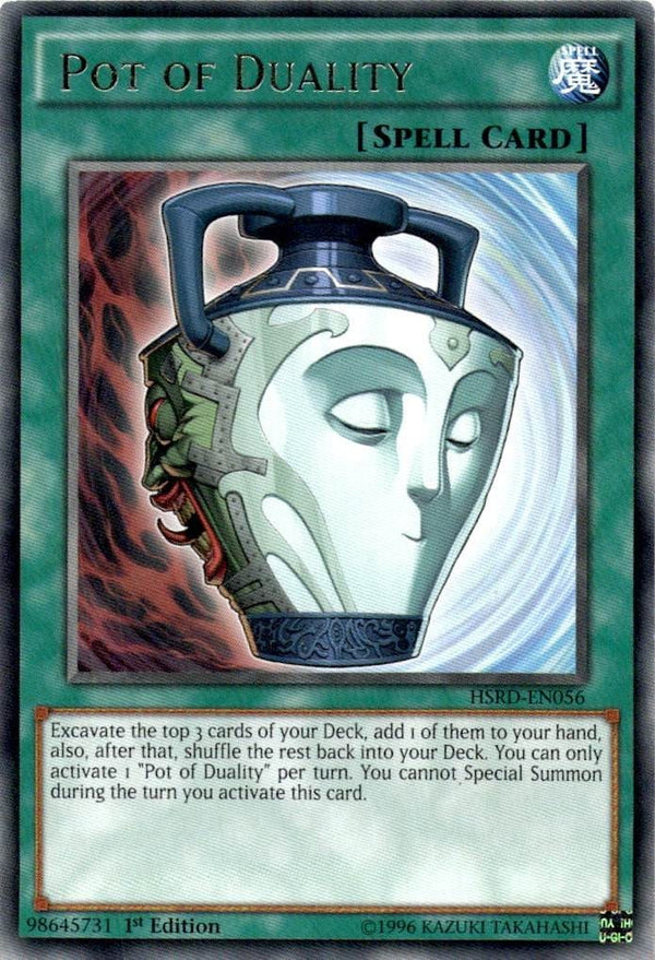 Yugioh Pot of Duality HSRD-EN056 Rare 1st Edition LP