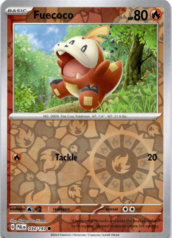 Pokemon Fuecoco 034/193 Paldea Evolved Reverse Holo NM