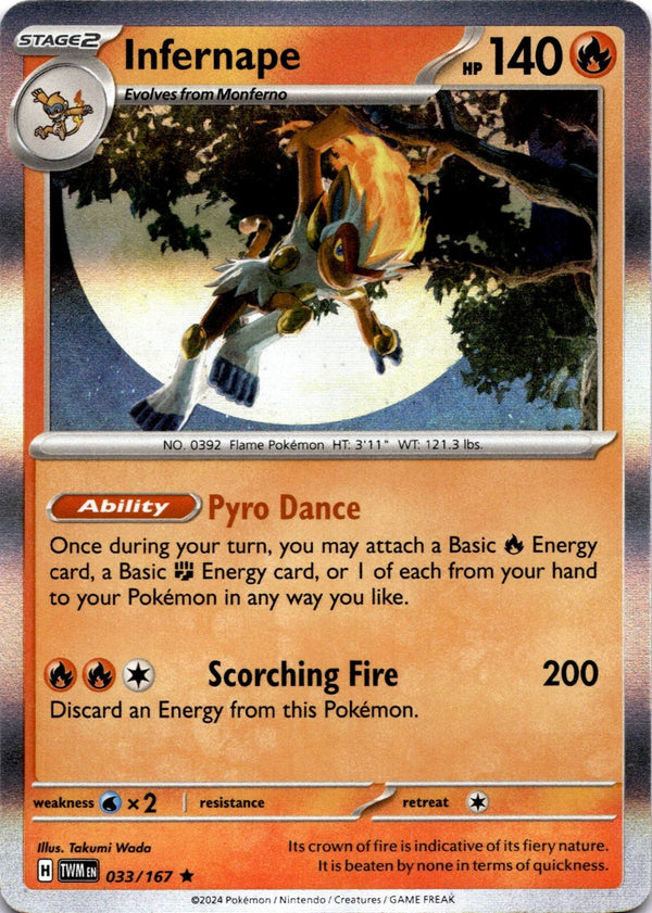 Pokemon Infernape 033/167 Twilight Masquerade Holo NM