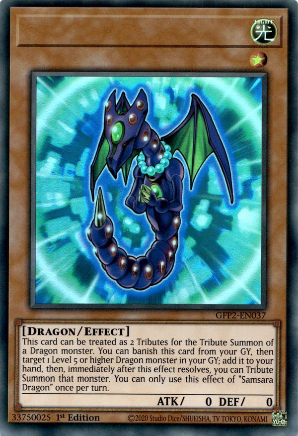 Yugioh Samsara Dragon GFP2-EN037 Ultra Rare Name Indent Misprint 1st Edition NM