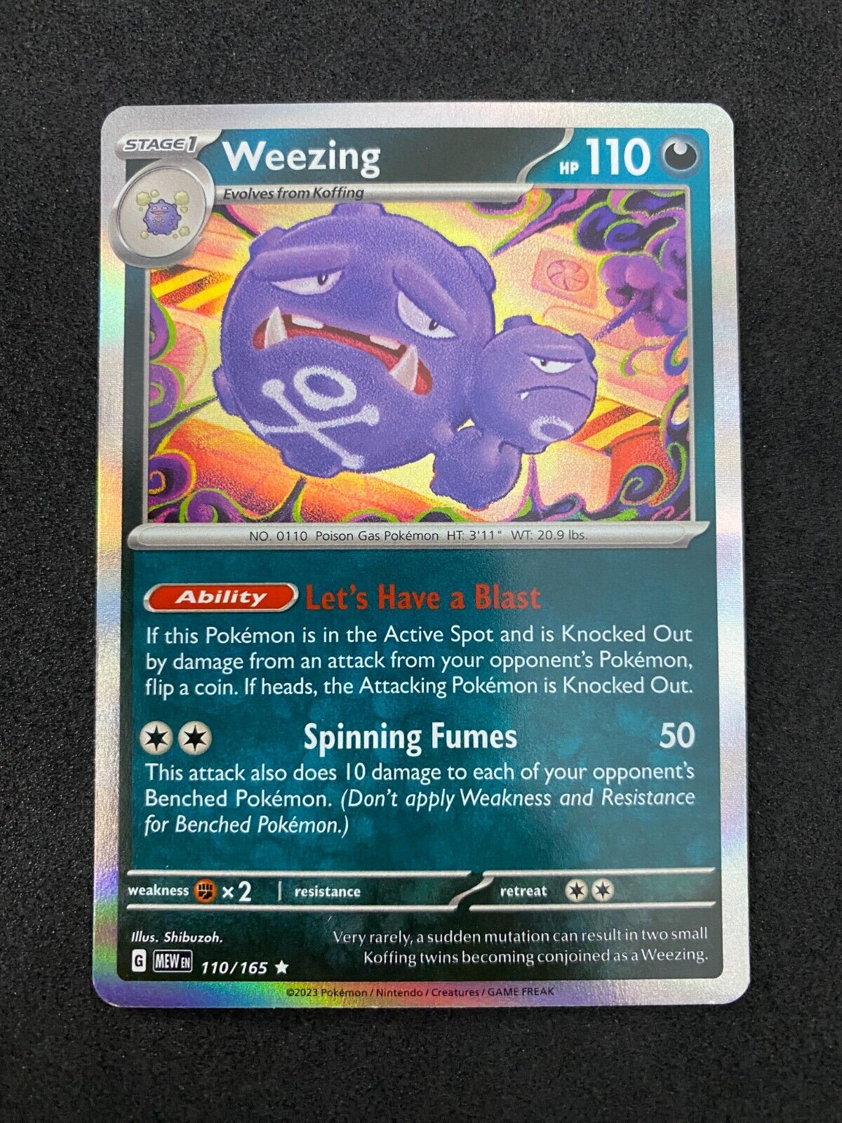 Pokemon Weezing 110/165 Scarlet Violet Holo NM