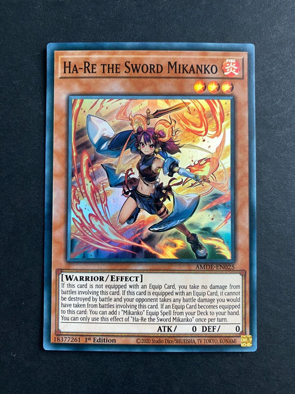 Yugioh Ha-Re the Sword Mikanko AMDE-EN025 Super Rare 1st Edition LP