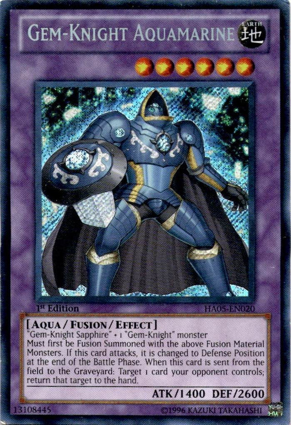 Yugioh Gem-Knight Aquamarine HA05-EN020 Secret Rare 1st Edition MP