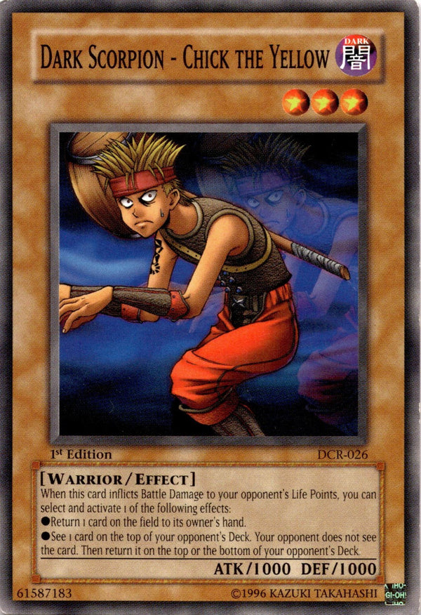 Yugioh Dark Scorpion - Chick the Yellow DCR-026 Common 1st Edition MP/LP
