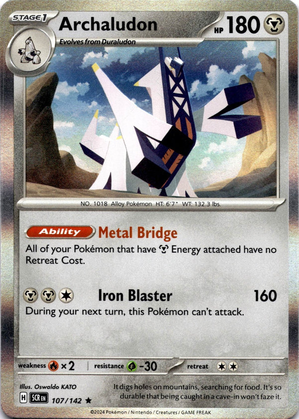 Pokemon Archaludon 107/142 Stellar Crown Holo NM
