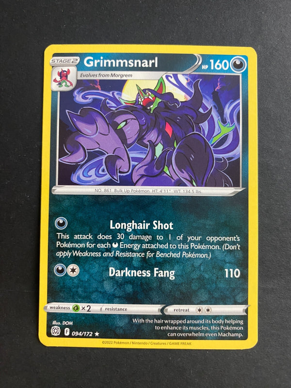 Pokemon Grimmsnarl 094/172 Brilliant Stars Rare Non Holo NM