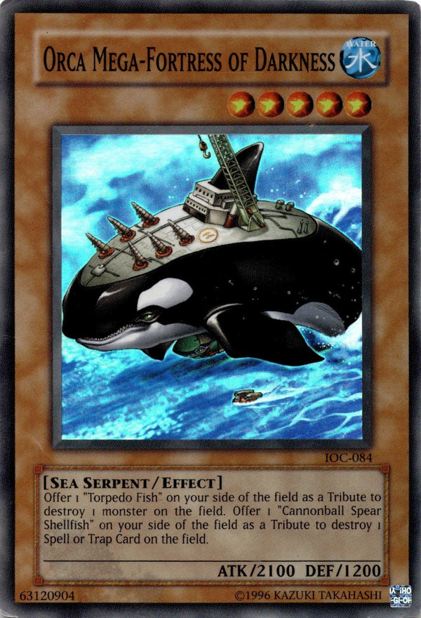 Yugioh Orca Mega-Fortress of Darkness IOC-084 Super Rare Unlimited Ed DAMAGED