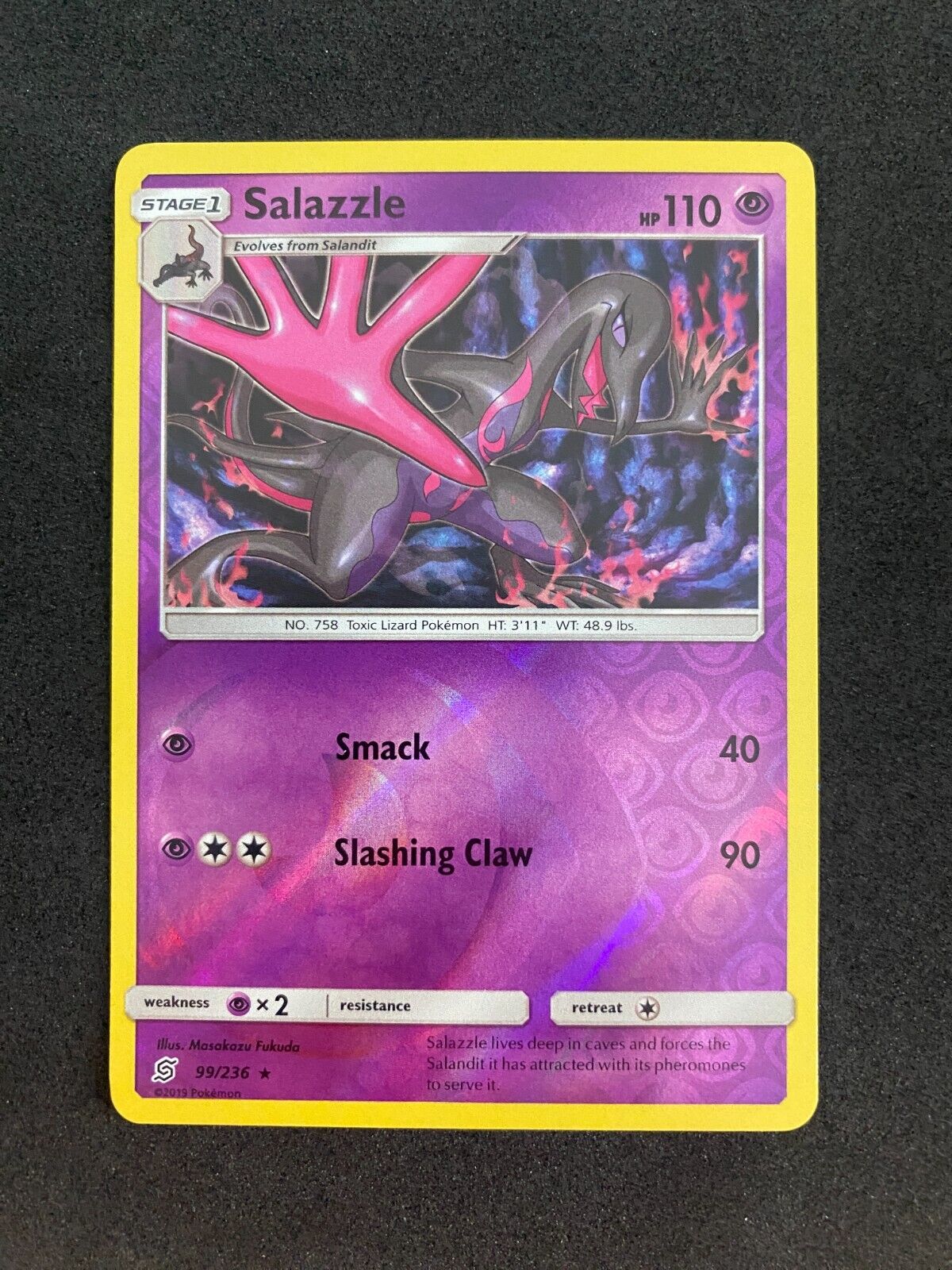 Pokemon Salazzle 99/236 Unified Minds Reverse Holo NM