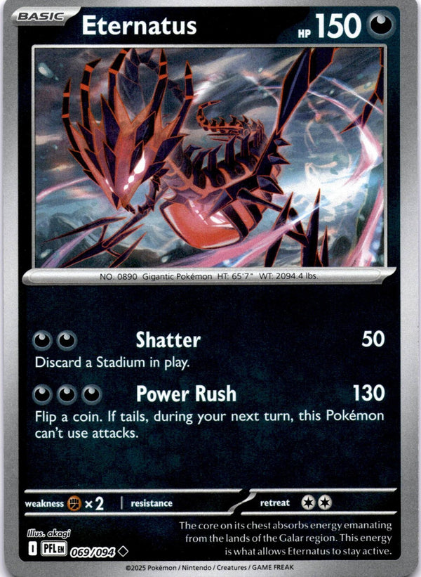 Pokemon Eternatus 069/094 Phantasmal Flames Reverse Holo NM