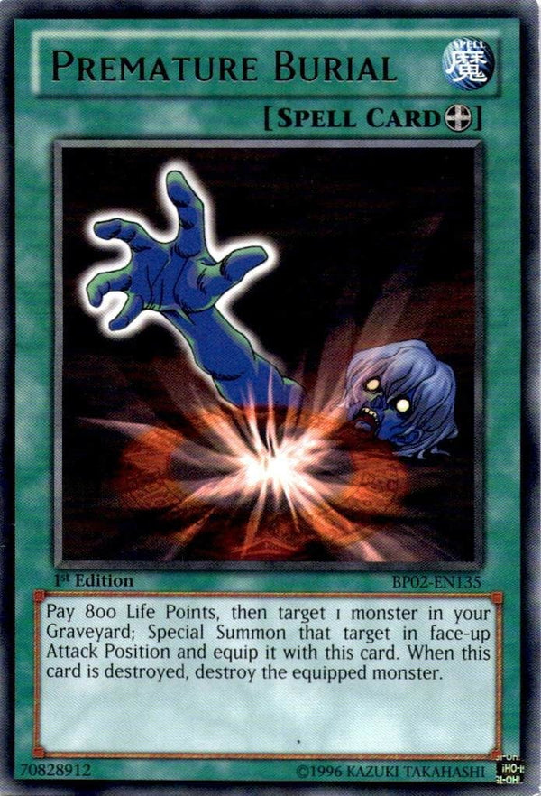 Yugioh Premature Burial BP02-EN135 Rare 1st Edition NM