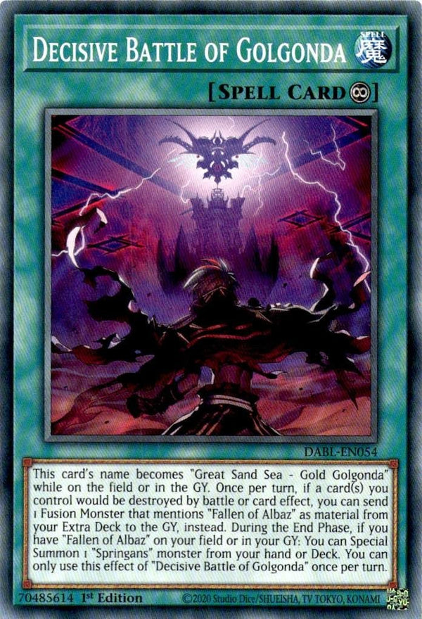 Yugioh Decisive Battle of Golgonda DABL-EN054 Common 1st Edition NM