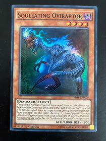 Yugioh Souleating Oviraptor SR04-EN002 Ultra Rare 1st Edition Heavily Played