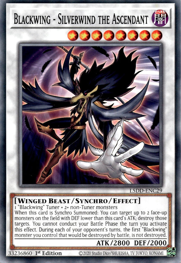 Yugioh Blackwing - Silverwind The Ascendant L5DD-ENC29 Common 1st Edition NM