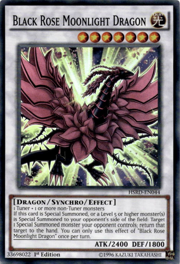 Yugioh Black Rose Moonlight Dragon HSRD-EN044 Super Rare 1st Edition LP