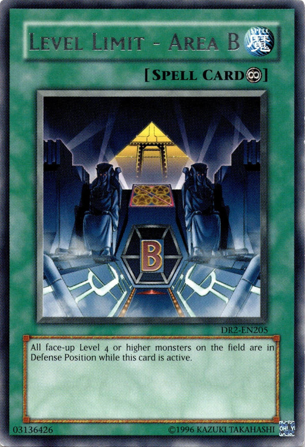 Yugioh Level Limit - Area B DR2-EN205 Rare Unlimited Edition VLP/NM