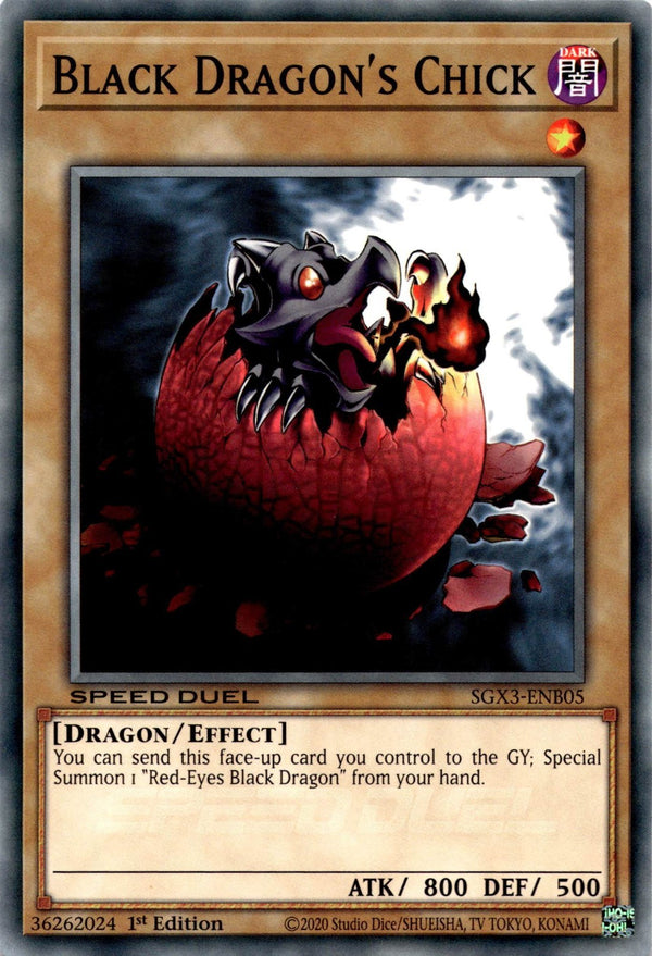 Yugioh Black Dragon's Chick SGX3-ENB05 Speed Duel Common 1st Edition NM