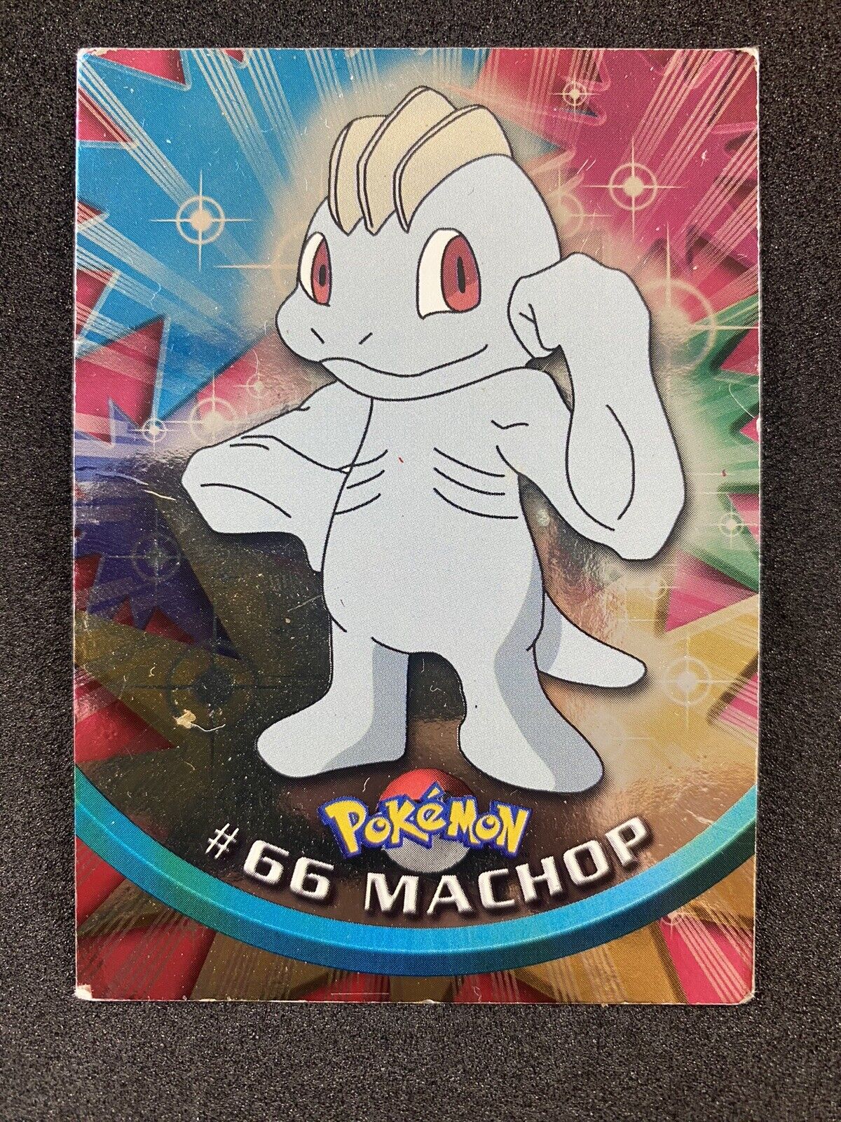 Pokémon 1999 TOPPS Holo #66 Machop, First Edition, First Printing (Blue Logo)