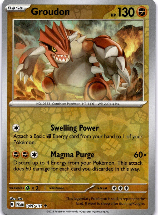 Pokemon Groudon 049/131 Prismatic Evolutions Reverse Holo NM