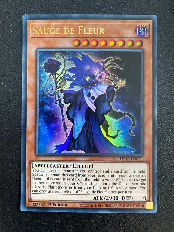 Yugioh Sauge de Fleur LED8-EN021 Ultra Rare 1st Edition VLP