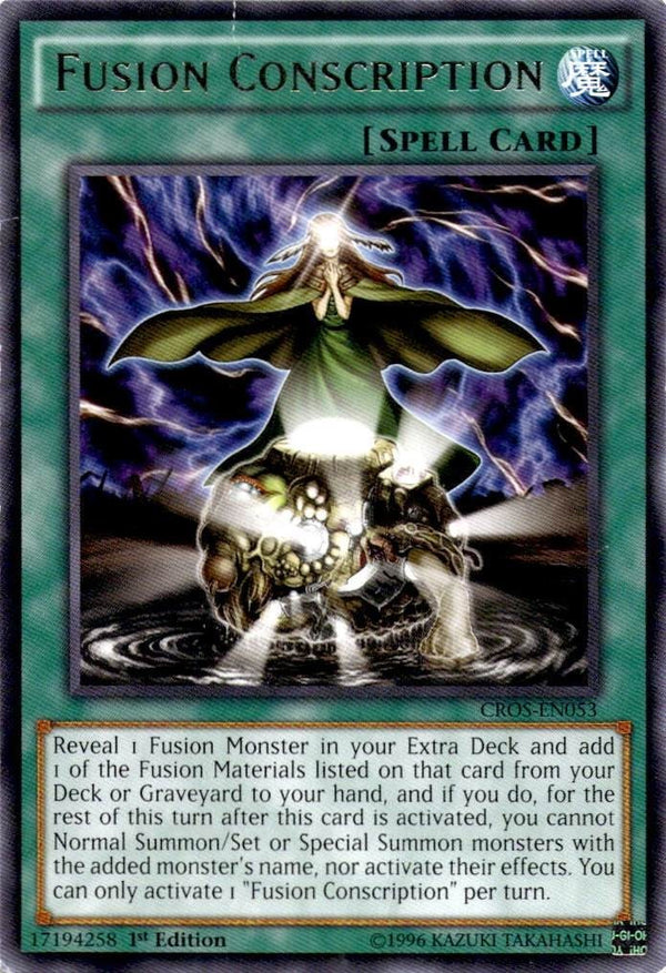 Yugioh Fusion Conscription CROS-EN053 1st Edition DAMAGED