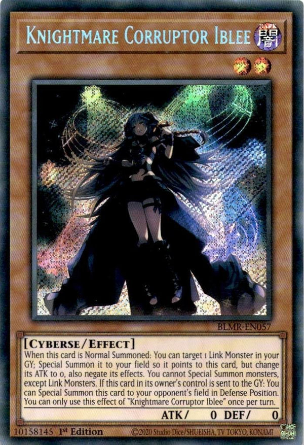 Yugioh Knightmare Corruptor Iblee BLMR-EN057 Secret Rare 1st Edition LP