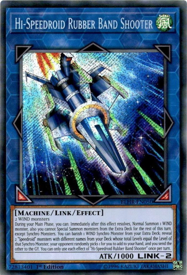 Yugioh Hi-Speedroid Rubber Band Shooter BLHR-EN050 Secret Rare 1st Edition NM
