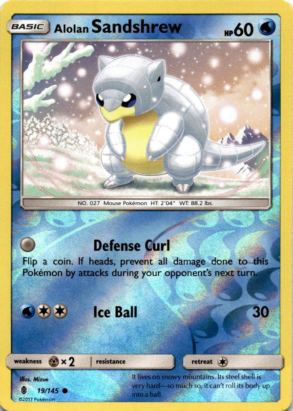 Pokemon Alolan Sandshrew 19/145 Guardians Rising Reverse Holo VLP/NM