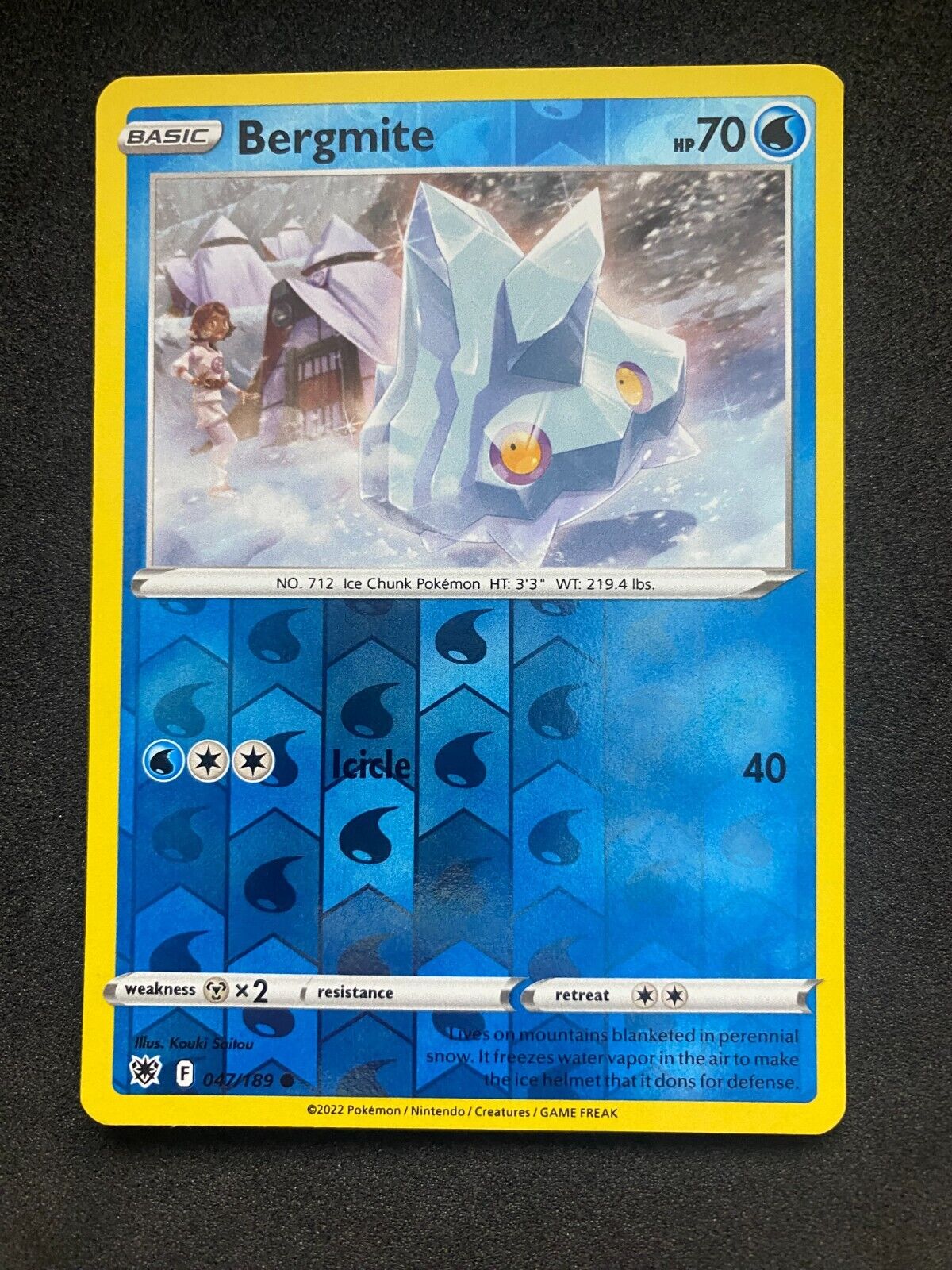 Pokemon Bergmite 047/189 Astral Radiance Common Reverse Holo NM