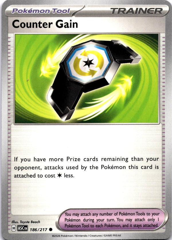 Pokemon Counter Gain 186/217 Ascended Heroes Non Holo NM