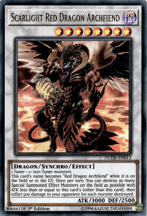 Yugioh Scarlight Red Dragon Archfiend DUDE-EN013 Ultra Rare 1st Edition NM