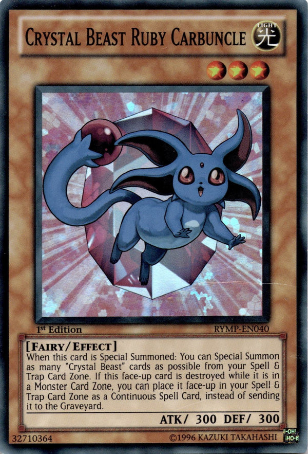 Yugioh Crystal Beast Ruby Carbuncle RYMP-EN040 Super Rare 1st Edition LP