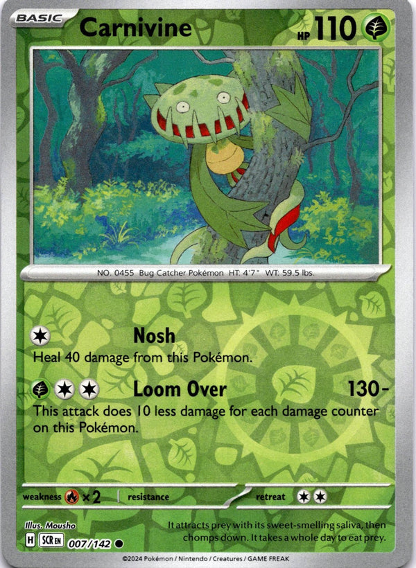 Pokemon Carnivine 007/142 Stellar Crown Reverse Holo NM