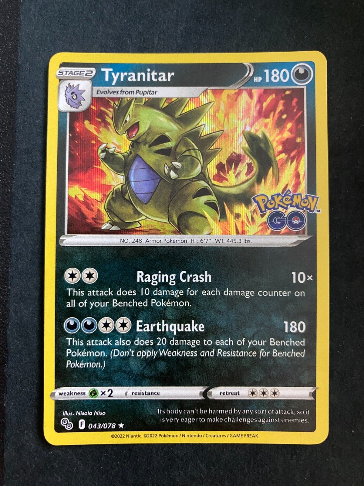 Pokemon Tyranitar 043/078 Pokemon Go Holo NM