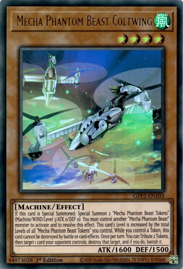 Yugioh Mecha Phantom Beast Coltwing GFP2-EN103 Ultra Rare 1st Edition NM