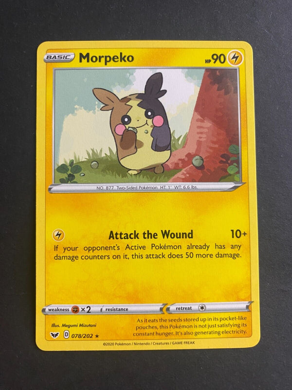 Pokemon Morpeko 078/202 Sword Shield Base Rare Non Holo NM
