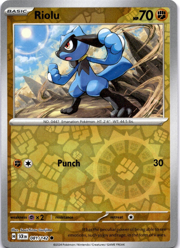 Pokemon Riolu 081/142 Stellar Crown Reverse Holo NM