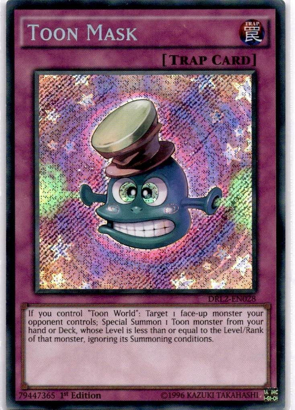 Yugioh Toon Mask DRL2-EN028 Secret Rare 1st Edition VLP/NM