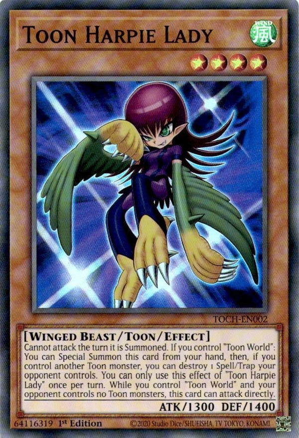 Yugioh Toon Harpie Lady TOCH-EN002 Super Rare 1st Edition NM