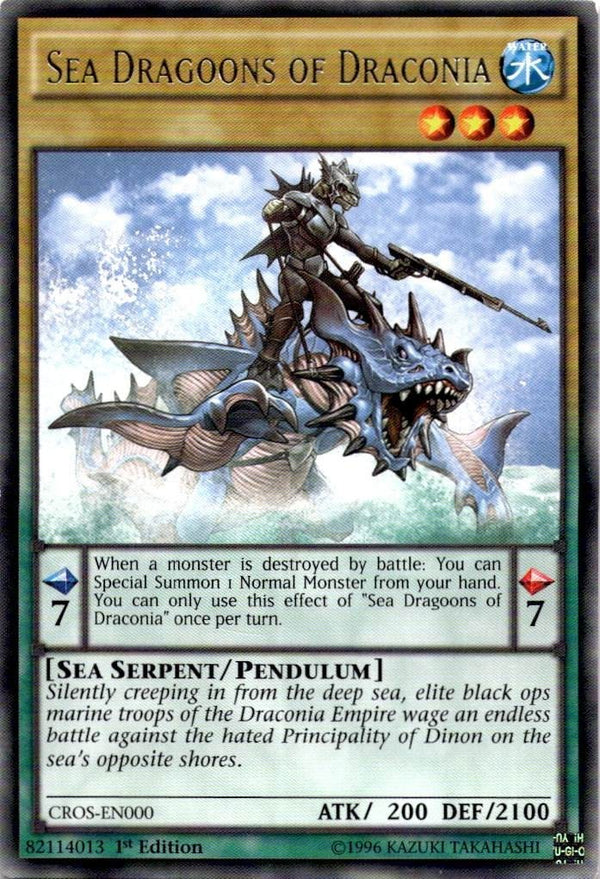 Yugioh Sea Dragoons of Draconia CROS-EN000 Rare 1st Edition MP