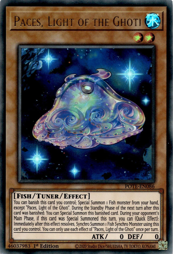 Yugioh Paces, Light of the Ghoti POTE-EN086 Ultra Rare 1st Edition LP